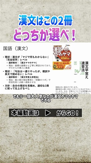 漢文はこの2冊どっちか選べ！ #Shorts