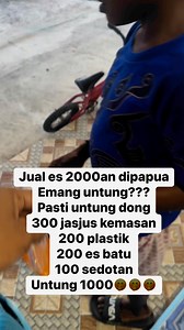 2.1M views · 4.3K reactions | Jualan es 2000an dikios papua‼️‼️ untung dikit” kalau di kalikan sehari 200 bungkus kan lumayan來來 #reels #monetisasi #fbprofesional #fyp #papua | Santy Nurfa | Facebook