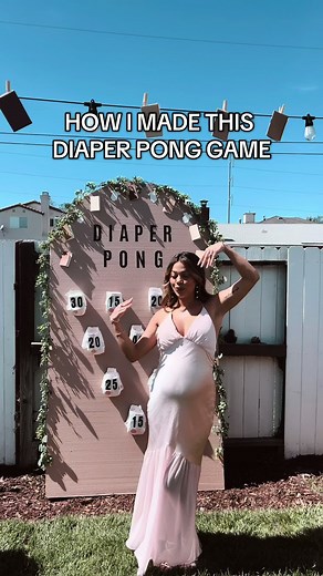 how i DIY'd our diaper pong game 🥰 #diaperpong #babyshowergames | diaper pong baby shower