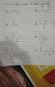 Find the number of chiral centers in each of the given organic ... | Filo