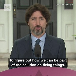 Canadian Prime Minister Justin Trudeau paused for more than 20 seconds when questioned on US President Donald Trump's handling of protests. https://cnn.it/2Y0bVC3 | CNN International