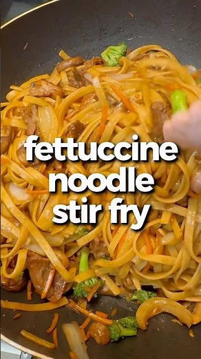 🥩 fettuccine noodle stir fry 🍝