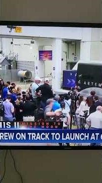 NASA Four astronauts on the way to be strapped in on the Artemiss 11 for take off on 10 day. mission