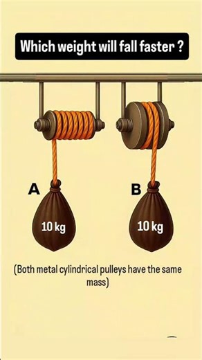 which weight will fall faster ⁉️ #science #motion and mind