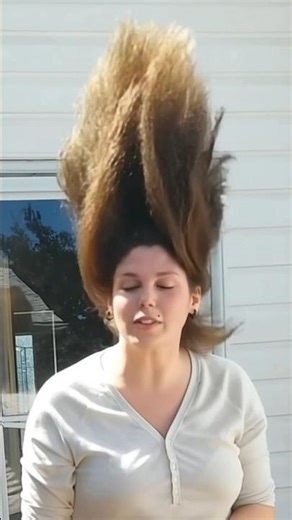 Long Hair in Powerful Wind Updraft