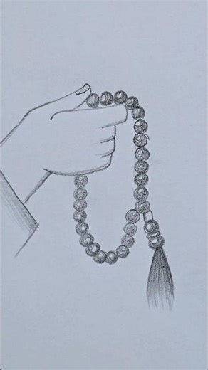 How to draw a praying hand with Tasbeeh #drawing #shorts #easydrawing