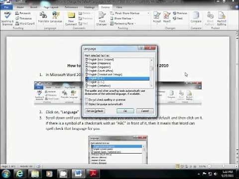 How to Change the Default Language in MS Word 2010