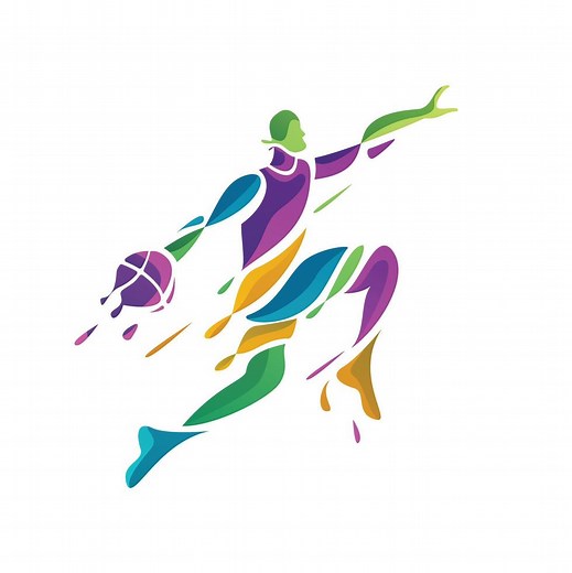 Download Sport logo design, Basketball player icon design, colorful logo design for free