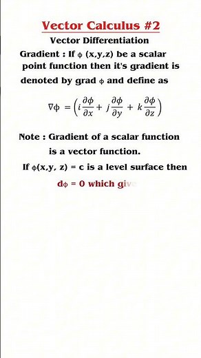 Vector Calculus-2 || Gradient of scalar|| #maths #mathematics #statistics