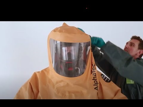 Donning AlphaTec® Type 1a chemical protective suits