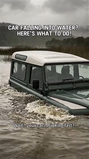 Do you know what to do if your car is falling into water? 😱 Watch this before it’s too late! #facts