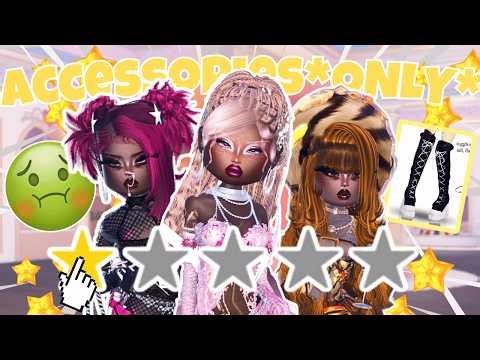 NO CLOTHES?! 😳💅 | DRESS TO IMPRESS ROBLOX ACCESSORIES ONLY CHALLENGE