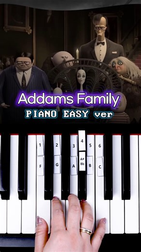 Addams Family 🕸️ Easy to play with 6 piano keys 🎹