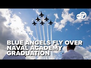 SEE IT: U.S. Navy Blue Angels fly over the U.S. Naval Academy graduation in Annapolis, Md.