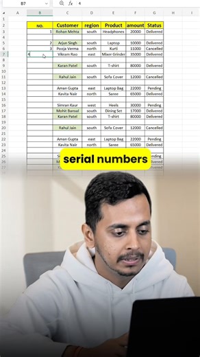 How to Create Serial Numbers in Excel Automatically⚡️#excel #office #spreadsheet