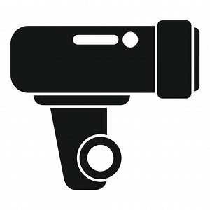 Professional video camera recording icon showing film industry and cinema