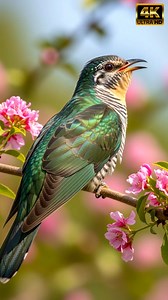 This reels clip captures the unmistakable, bell-like **Shining Bronze Cuckoo call** up close — a single clear note followed by a brief, measured trill, with the bird punctuating each phrase with quick, attentive head shifts. Watch carefully as the tiny cuckoo puffs its throat just before the note, a subtle behavior that helps separate this call from other small passerines. If you’re a birder, sound-lover, or just love immersive nature audio, this 4K clip gives a raw, uncompressed listening exper