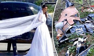 Horrifying footage shows moment bride's helicopter crashes