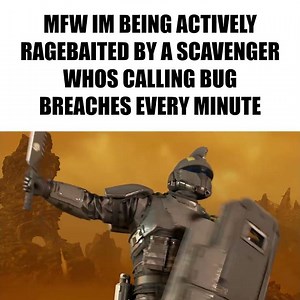 MFW I'm being actively ragebaited by a scavenger Chicken Scream Skeleton Shield Bash #helldivers2