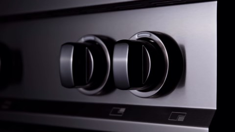 ZLINE 36 in. 4.6 cu. ft. Legacy Dual Fuel Range with 6 Burner Gas Cooktop and Electric Convection Oven in Stainless Steel and Red Matte Door (RA-RM-36)