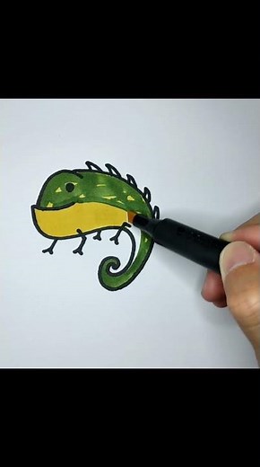 como dibujar un camaleon/how to draw a chameleon