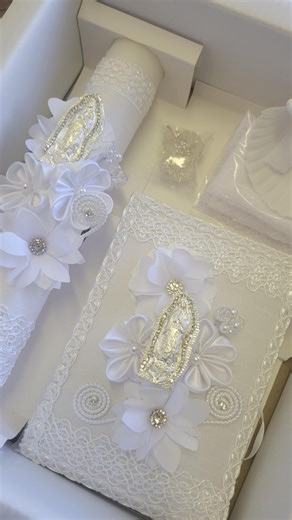 Handmade Baptism Candle Set: Christening Ceremony, Shell, Rosary and Bible - Etsy