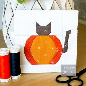 Halloween Cat Quilt Pattern, Foundation Paper Pieced, FPP, 6 Sizes Included, PDF Download - Etsy