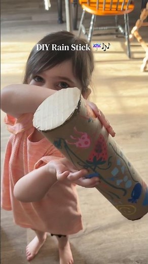 DIY Rain Stick ☔️ 🎶 super easy new addition to our music bin! #kidactivities #diy #rainstick