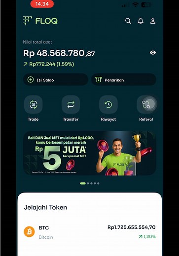 Investasi Bitcoin Setiap Hari di Aplikasi Floq