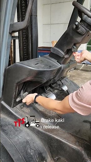 How to release forklift foot brake when it is jammed?