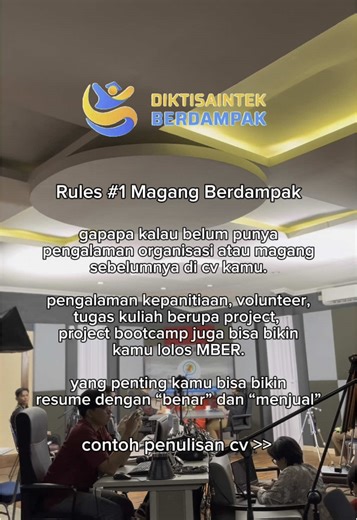Contoh CV ATS untuk Magang Mahasiswa