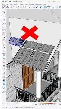 SketchUp Tricks 🌟Learn how to place roof tiles in SketchUp with the simplest method #nicetower #art