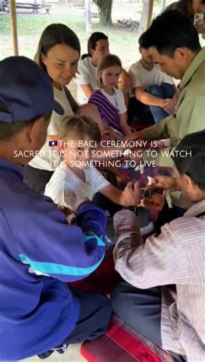 🇱🇦The Baci is a sacred and deeply important ceremony for us in Laos. It is our humble wish for every visitor to experience its true meaning not just by watching, but by living within our traditions. By spending time in this very remote village, you will find yourself away from the world of internet and Wi-Fi. But what gives us the true reward of this silence is the real connection it creates. Where simple, honest moments shared between people in the heart of our beautiful country. We feel trul
