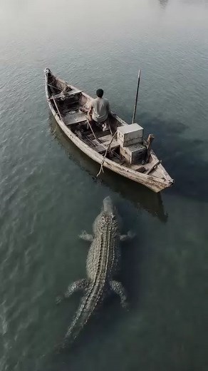 4.3M views · 23K reactions |  Unbelievable! A giant crocodile shows up at a fishing boat and suddenly sinks it deep into the water  Watch the chaos unfold as nature takes over!  | Ultraaireels | Facebook