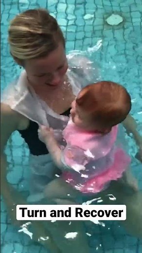 Swimming Baby Independently Turns and Pulls Up On T-Shirt #swimming #swim #swimminglessons