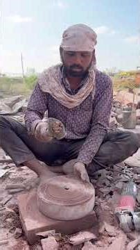 traditional Making stone flour mill in the village