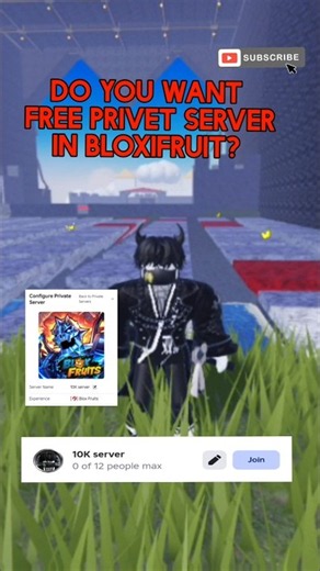 Free Access to private server! in Blox fruits! Limited Space 12 Players!