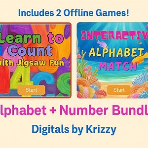 Ensemble de jeux alphabet et nombres : apprentissage hors ligne pour les enfants (téléchargement numérique) - Etsy France