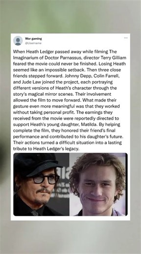 The Untold Story Behind Heath Ledger’s Final Film and His Daughter’s Future