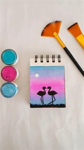Day 5/20 mini sketchbook painting challenge 🎨❤️ #shortsfeed #acrylicpainting #viral #shorts #art