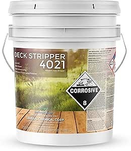 DeckGeneral Deck Stripper 4021 - Professional Paint Remover Effectively Removes Oil and Latex Finishes, Stains, Coatings, & Sealers on Multiple Wood Surfaces - Water-Based Stain Stripper (5 Gallon)