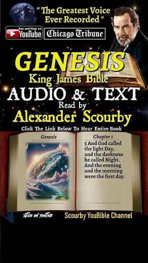 1~Book of Genesis Short | By A. Scourby | AUDIO & TEXT | God is Spirit, Truth & Love #youtubeshorts