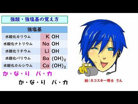 ２分で覚える語呂合わせの歌：強酸と強塩基【初音ミクのゴロ合わそんぐ】かなりバカ