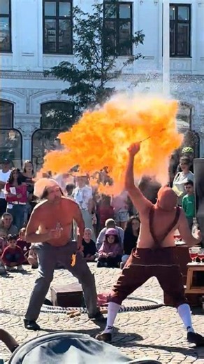 🔥 Street Artist Masters the Flames #shorts