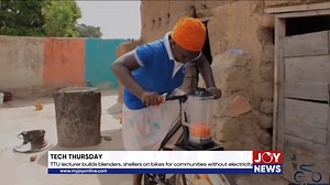55K views · 1.5K reactions | Tech Thursday: Takoradi Technical University lecturer builds blenders, shellers on bikes for communities without electricity. #JoyNews | JoyNews | Facebook