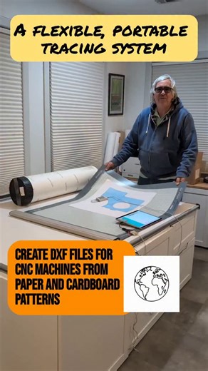Logic Trace System by The Logic Group on Instagram: "Flexible, portable tracing tablets are convenient for easy travel and storage. However, these roll up tablets were designed and are suitable for paper and cardboard patterns and plans. They do not work well with wood metal stone plastics etcetera period to create accurate DXF vector files. However, for many companies who work with paper and cardboard plants this is a viable option. For tracing parts with the roll up tracing tablet to the 16 bu