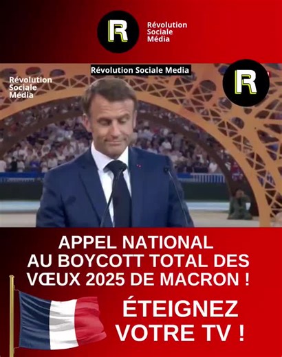 Joe Zephira on Instagram: "🇫🇷🔥 Macron nous méprise, MÉPRISONS LE ! 🔥 RAS-LE-BOL 2025 COMMENCE MAINTENANT ! 🔥 Macron a perdu 500 000 téléspectateurs l’an dernier sur ses vœux bidon (chiffres officiels Médiamétrie). Preuve que le peuple se réveille enfin face à ses mensonges, sa dissolution ratée et son mépris total ! Cette année, on ne lui fait plus de cadeau : BOYCOTT TOTAL le 31 décembre ! Éteignez TF1, France 2, M6… Éteignez Macron ! Pas de regards = pas de légitimité. Montrez-lui qu’on n