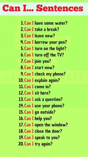 Can I…? Sentences in English | Easy English Speaking for Beginners #englishgrammar #shorts