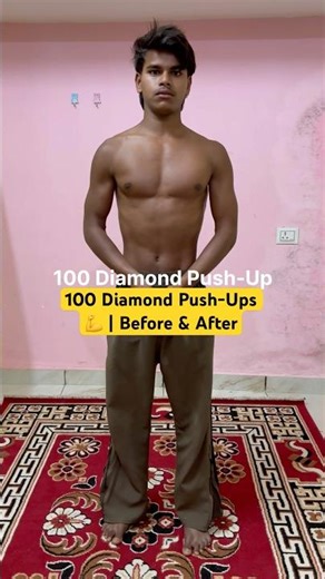 100 Diamond Push-Ups 💪 | Before & After #shorts