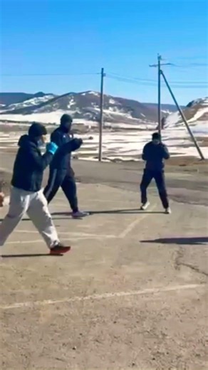 Training in the ring? How about training in the snow? Training in the mountains | #boxing #sports